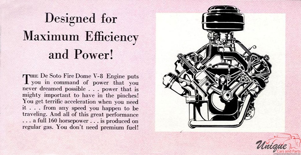 1953 DeSoto Firedome Engine Brochure Page 3